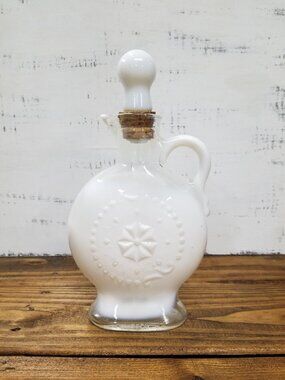 Jim Beam Whiskey Decanter Bottle Glass Opalescent Glass 1957 EMPTY BOTTLE